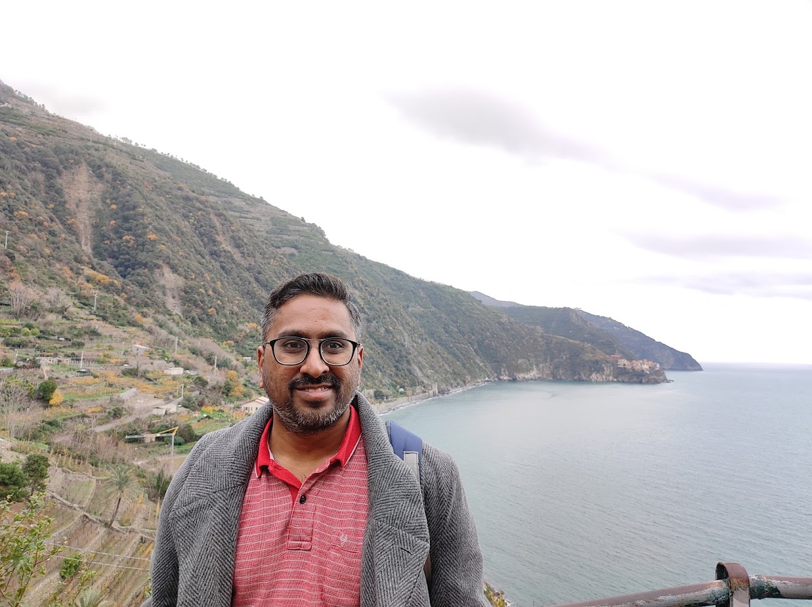 Rajasekhar Somanchi beside the coast